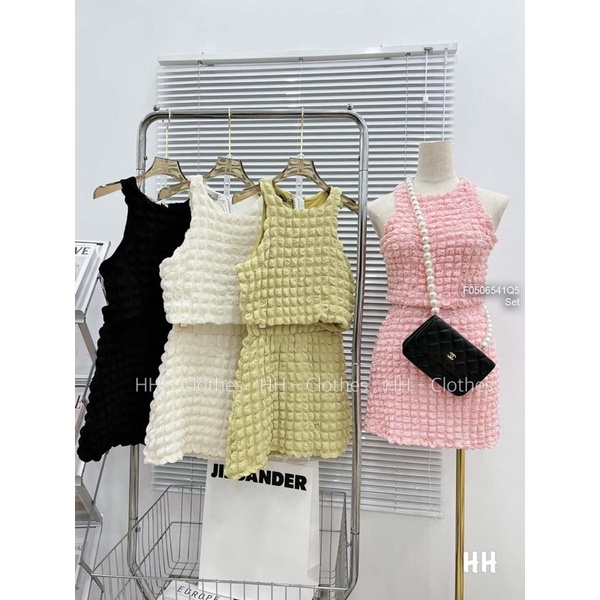 Set xốp áo croptop chân váy hàng chuẩn