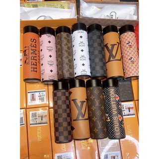 Bình giữ nhiệt lv, gucci, hm nóng lạnh bọc da full box