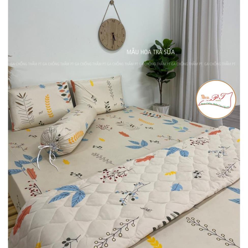 [ HCM ] [ Mẫu  Hoa trà sữa ] Ga chống thấm PT cao cấp (ib để chọn mẫu hoặc đặt size theo yêu cầu)