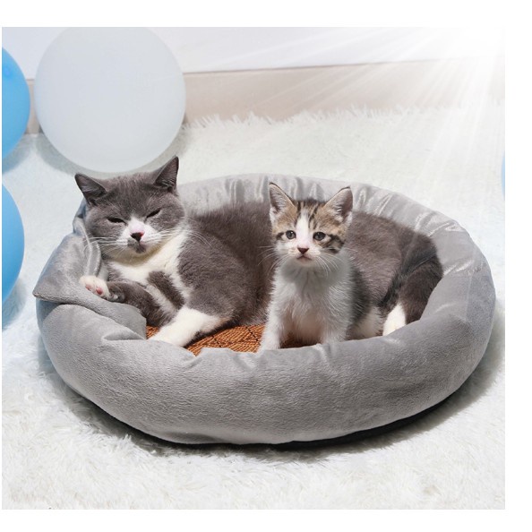 {Freeship} Đệm/Nệm Ổ Nằm Tròn Cho Chó Mèo Vải Mềm, Mịn, Êm