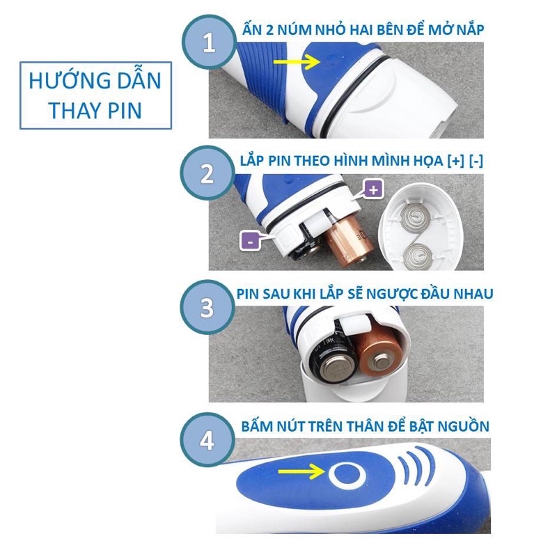 Bàn Chải Đánh Răng Điện Oral-B Chạy Pin AA