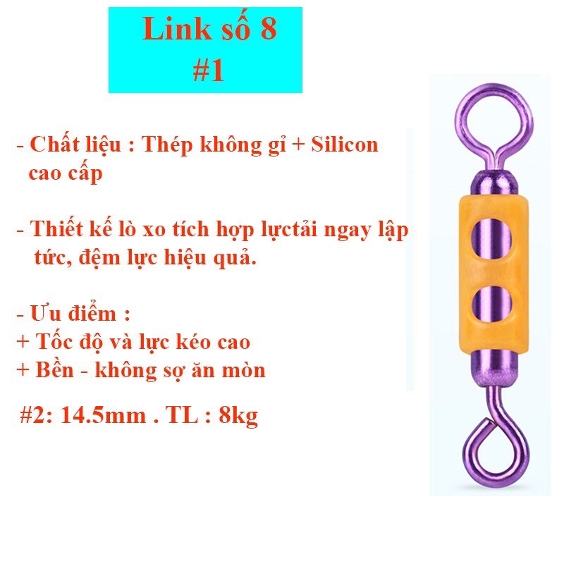 Set 5 Khoá Link Ma Ní Buộc Trục Câu Đài Chống Xoắn Cao Cấp