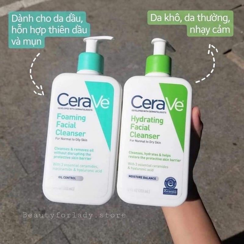 sữa rửa mặt Cerave 473ml và 1L