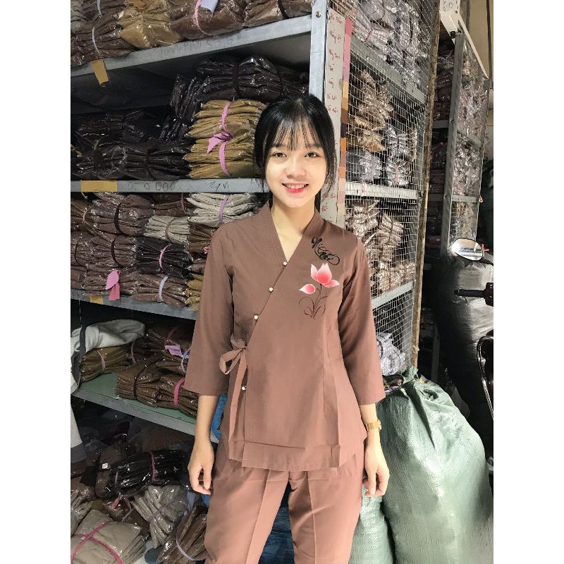 đồ  lam Đi chùa.  đồ  bộ.. nhật  vẽ