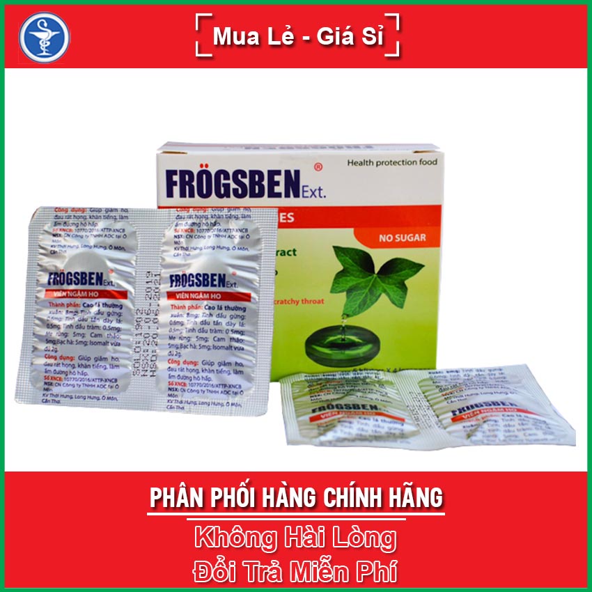 Viên Ngậm Ho FROGSBEN 20 viên , giảm ho cho người tiểu đường , Yes