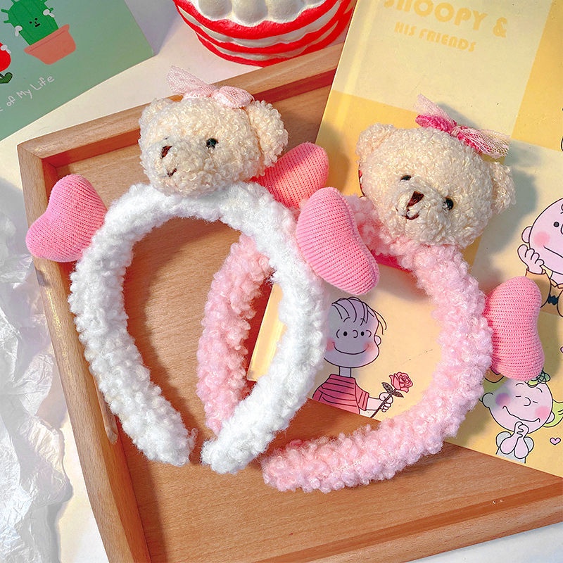 Băng Đô Cài Tóc Trang Điểm Hình Gấu Đáng Yêu Thời Trang Hàn Quốc Cho Nữ