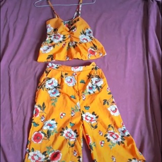 Set Hoa quần ống rộng