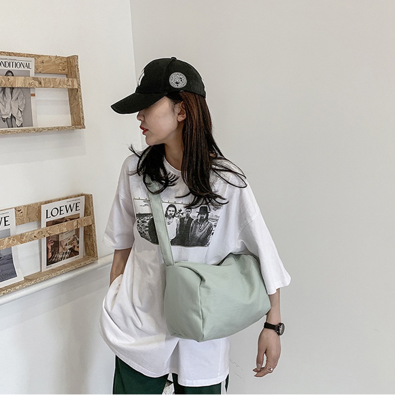 Túi đeo chéo IELGY kích thước lớn bằng vải denim phong cách Hàn Quốc sành điệu thời trang cho nữ