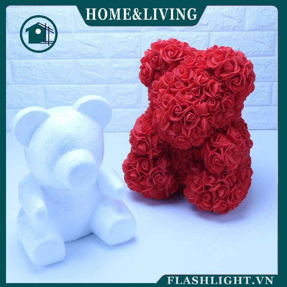 Mô hình chú gấu bằng xốp để cắm hoa hồng trang trí