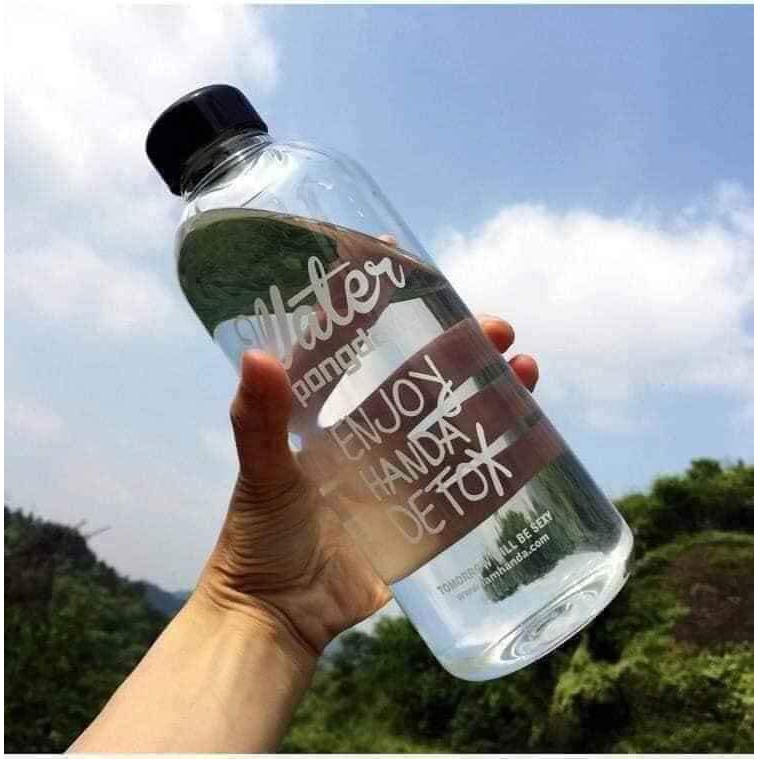 Bình Nhựa Water Pongdang Detox 1000ml (1L) Kèm Túi Vải cute