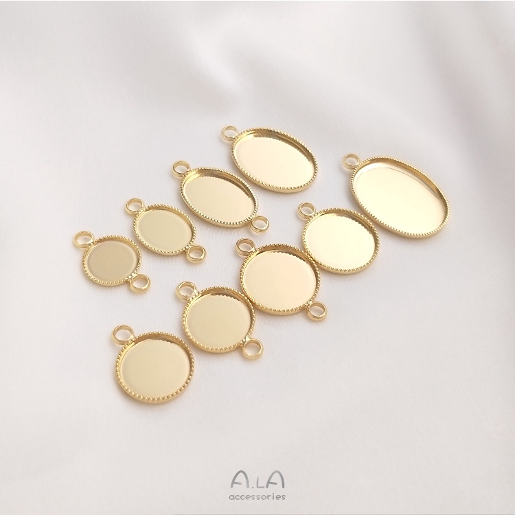 💖Trang sức DIY phụ kiện💖Khay Đựng Bảo Quản Màu Sắc 14K Hình Tròn/ Oval Dùng Làm Thủ Công DIY