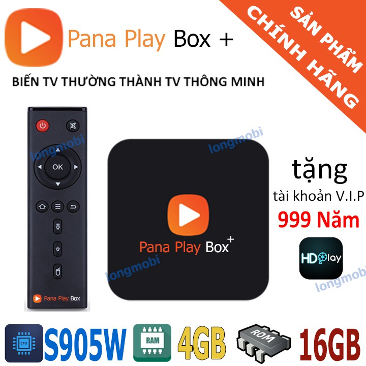 PANA PLAY BOX + RAM 4GB/16GB TV Box Xem Truyền Hình VtvCabOn