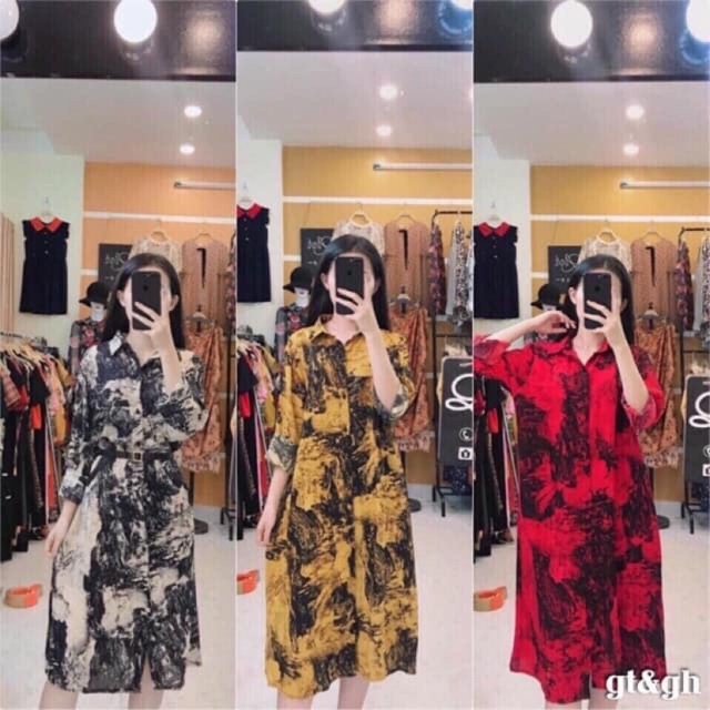 Váy sơ mi loang lụa chất đẹp