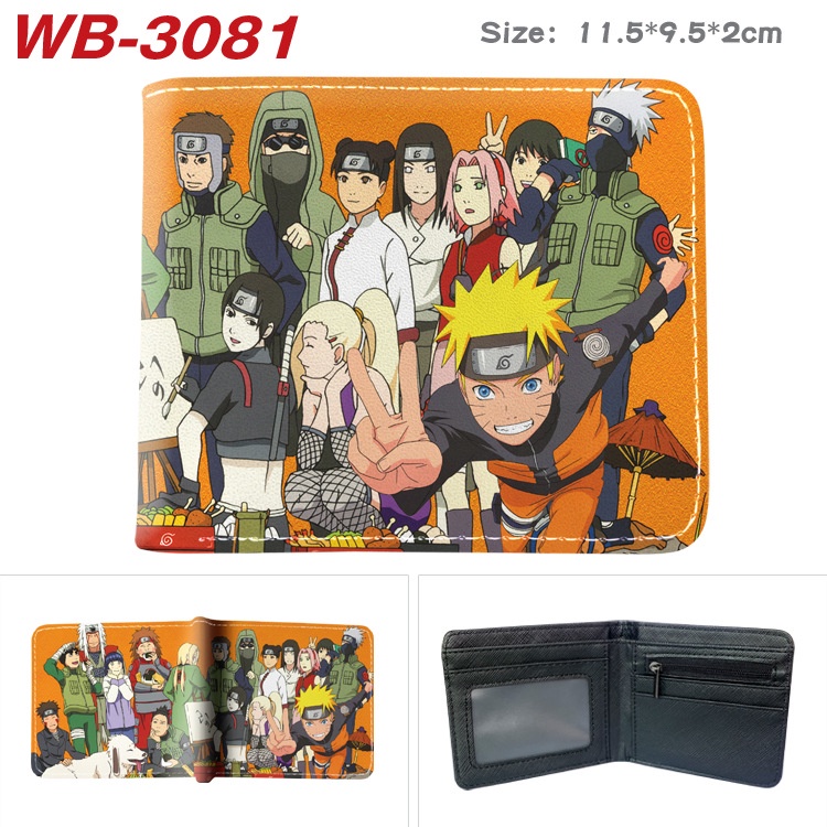 Ví Da PU Ngắn Gập In Hình Anime Naruto Merchandise Dành Cho Nam Nữ