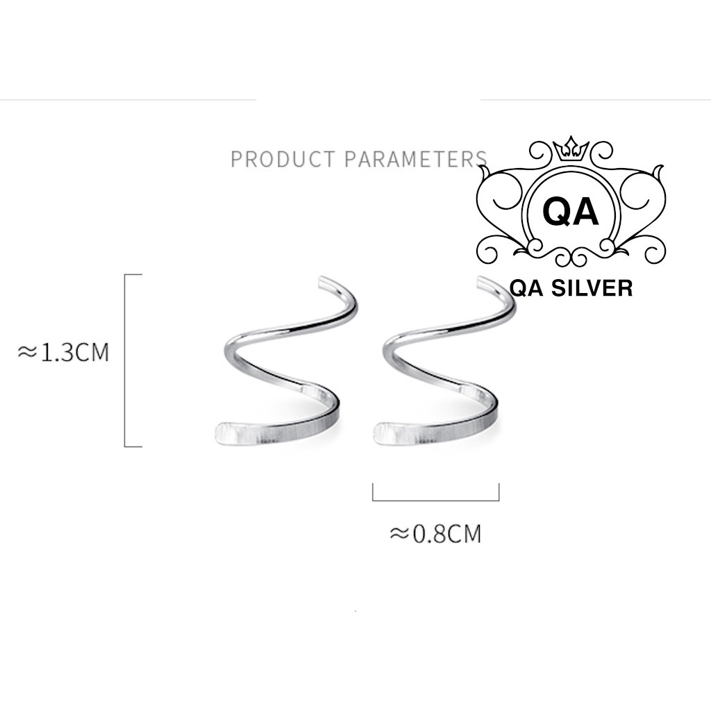 Khuyên tai bạc xoắn bông tai cuộn tròn kẹp vành tối giản S925 HELIX Silver Earrings QA SILVER EA191108