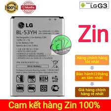 pin PIN LG G3 (F400)/ G3 CAT6 (F460)/ D855/ D850/ LS980 CHÍNH HÃNG, DUNG LƯỢNG 3000 MAH không bị treo máy pin