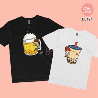 [Dòng Cao Cấp] Áo Đôi_ Áo Cặp COTTON In Hình Trà Sữa DC121