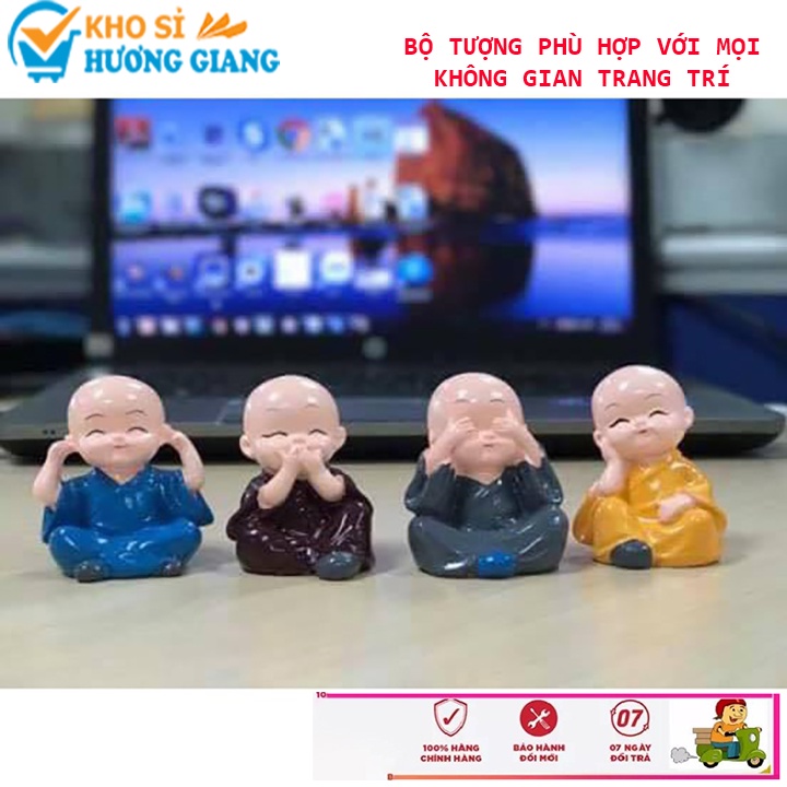 Bộ tượng 4 không Bộ tượng 4 chú tiểu "không nghe, không nhìn, không nói, không làm việc ác) vô cùng ý nghĩa