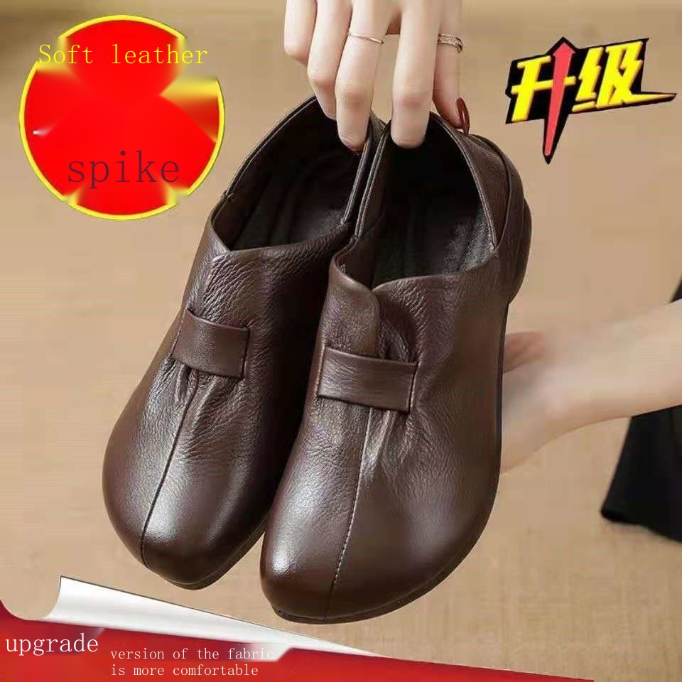 Giày Búp Bê Da Mềm Gót Thấp Size Lớn 35-43 41 42 Thời Trang Nữ Sành Điệu