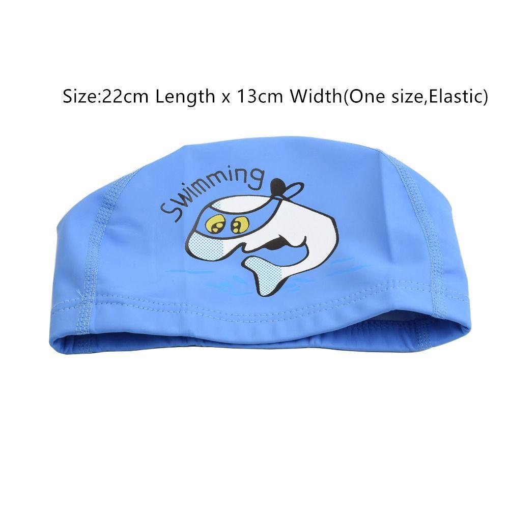 MYRONGVN Mũ Bơi Chất Liệu PU Co Giãn Bảo Vệ Tai Hình Cá Heo Hoạt Hình Cho Bé