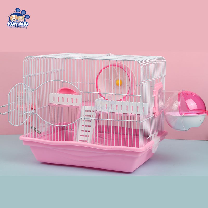 Lồng chuồng 2 tầng cao cấp cho hamster bộ Full phụ kiện
