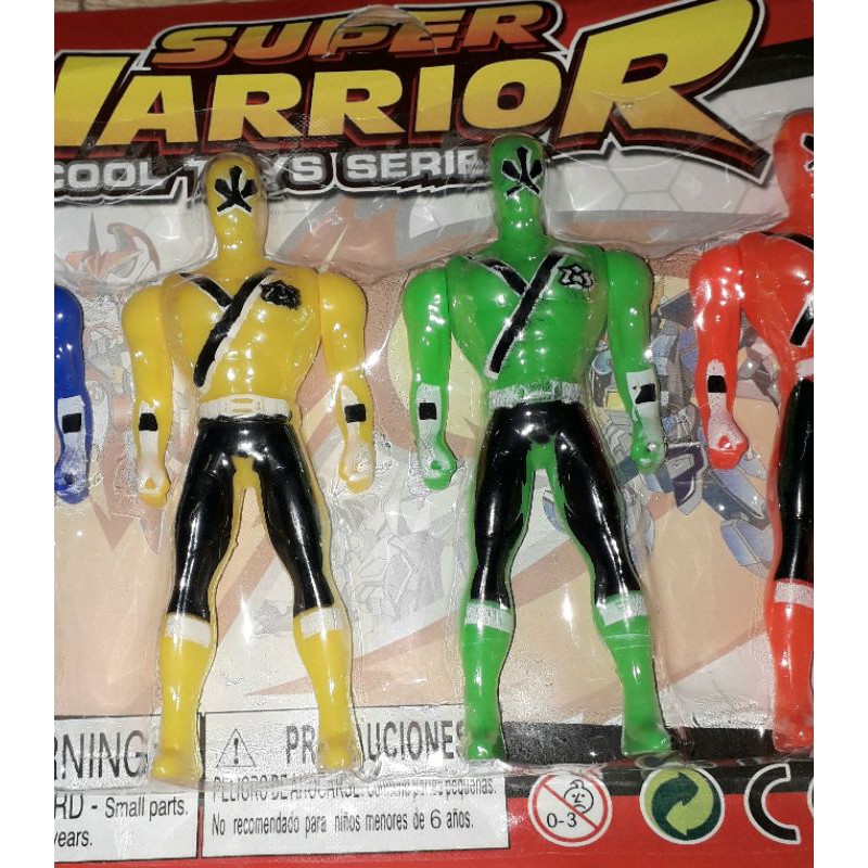 Sét 6 cái mô hình Siêu nhân Warrior bằng nhựa cao 12 cm