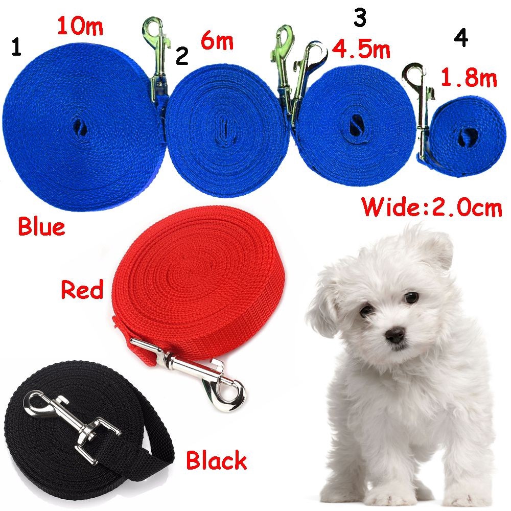 Dây xích thú cưng bằng nylon màu trơn 1.8m/ 4.5m/ 6m/ 10m