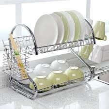 Giá úp bát đĩa 2 tầng inox có khay hứng nước tiện dụng - CHẤT LIỆU INOX #4
