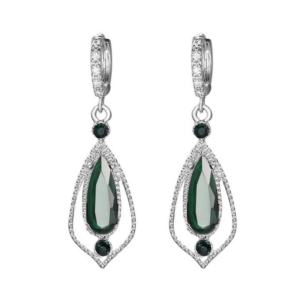 Bông Tai Hình Học Đính Đá Zircon Thời Trang Dự Tiệc