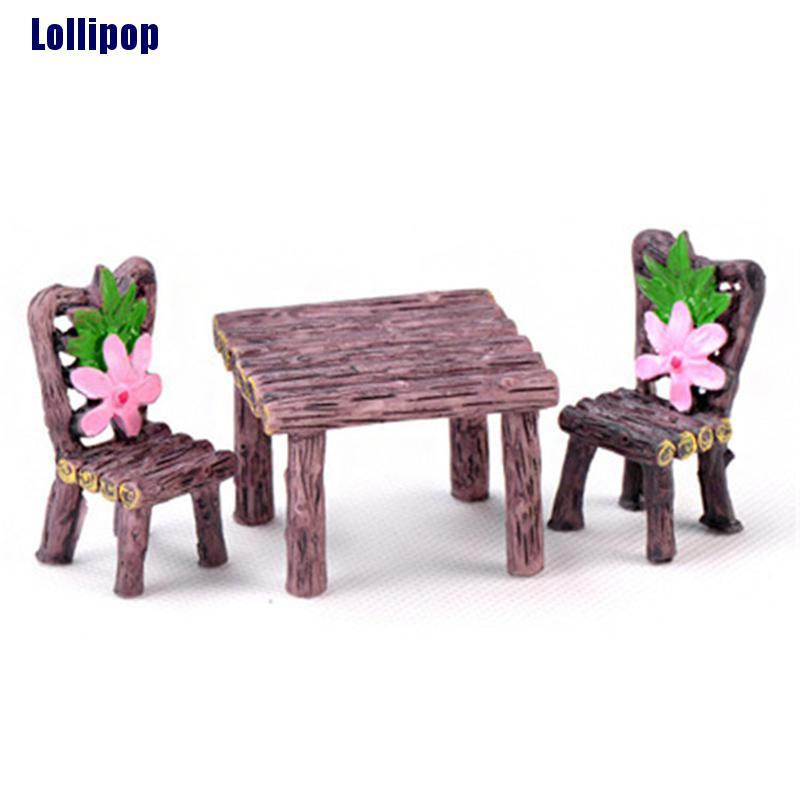 Bộ Bàn Ghế Và Ghế Mini Trang Trí Nhà Búp Bê