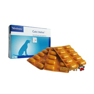 Viên uống bổ sung Canxi cho chó mèo vị thịt bò - Virbac Calci Delice TM