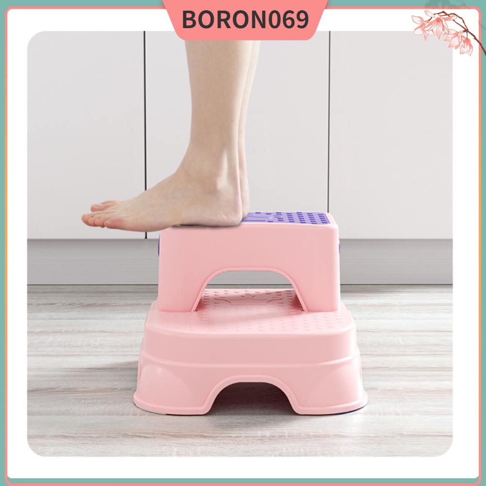 Ghế đẩu trẻ em Bậc thang Đôi chống trượt Chiều cao có thể điều chỉnh được Đế mở rộng Có công thái học Bé bước đi 2 lớp tháo rời Boron069