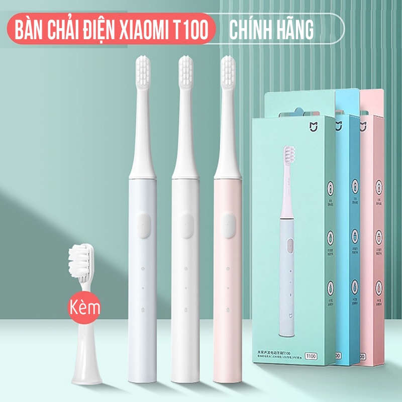 Bàn Chải Điện Xiaomi Mijia T100 Bàn Chải Đánh Răng Bảo Vệ Nướu, Pin Sạc, Kháng Nước Ipx7 Đầu Chải Siêu Mềm