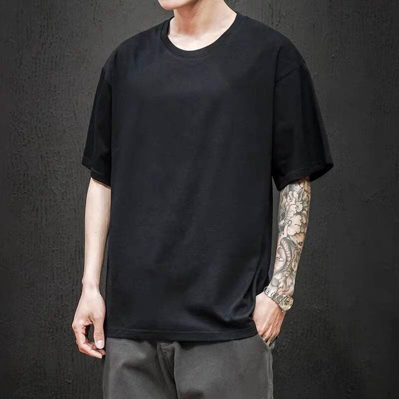 Áo phông trơn chất Basic đen trắng, áo thun tay lỡ oversized chất liệu cotton mềm, mát - MALTRIK