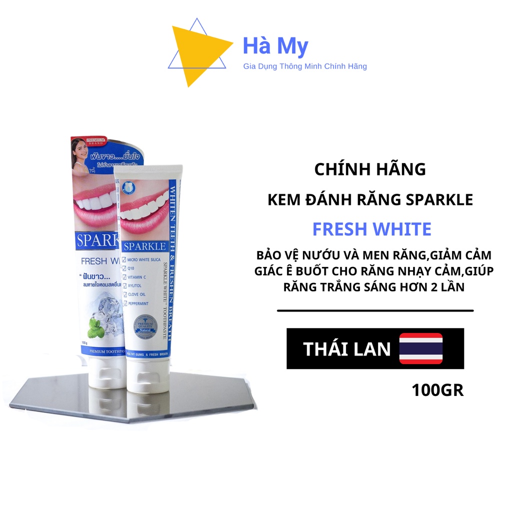 Kem Đánh Răng Thái Lan Sparkle Fresh white 100g-Cho Hàm Răng Trắng Sáng Cả Ngày