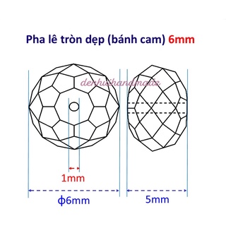 50 Hạt Pha Lê💎Hình Tròn Dẹp (Bánh Cam) 6mm [Nhóm màu trong, cừ]