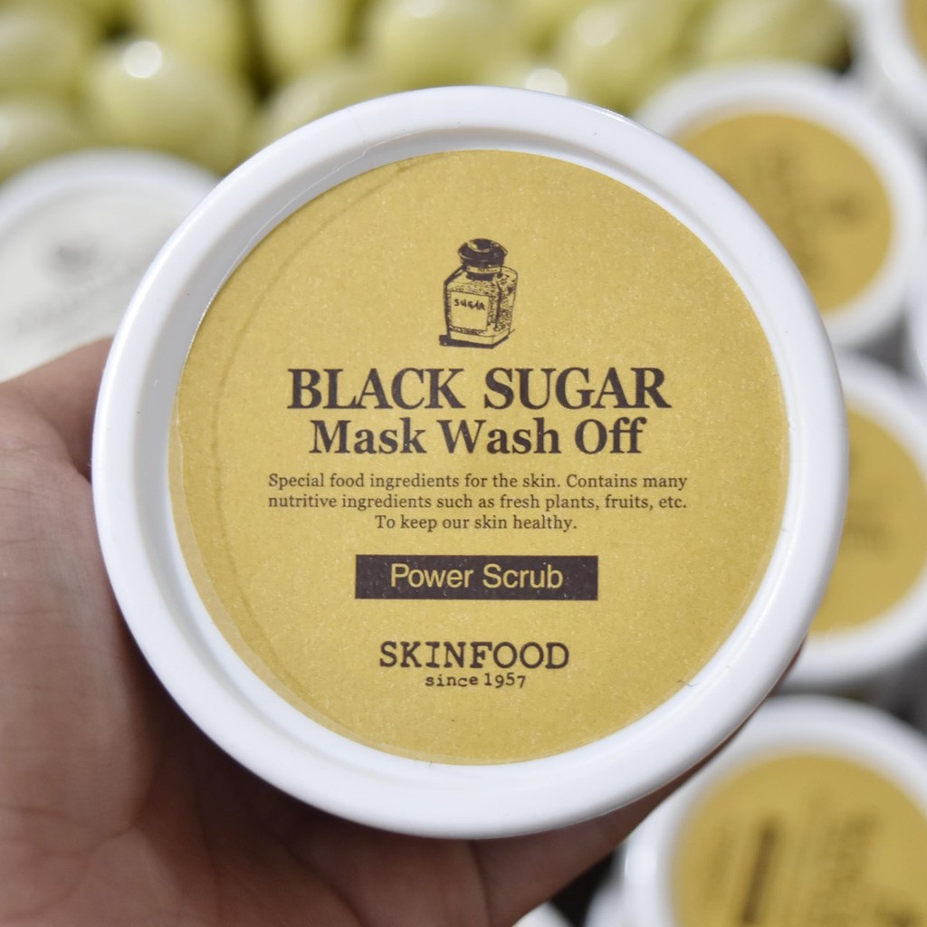 Mặt nạ tẩy tế bào chết Black Sugar Mask Wash Off Skinfood