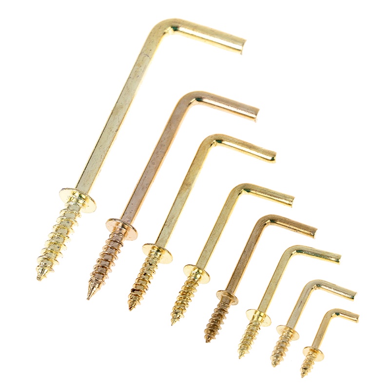 [Louislife] 10pcs L shape Dresser Cup Hooks Right Angle Screws 7 Style Hanger Iron Hanging