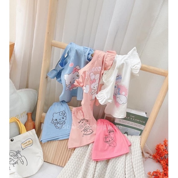 Bộ Cánh Tiên Kèm Quần Dạng Váy Cho Bé Gái Từ 2 - 5 Tuổi dáng Xoè Siêu Xinh Xắn Cho Bé 8-20 kg