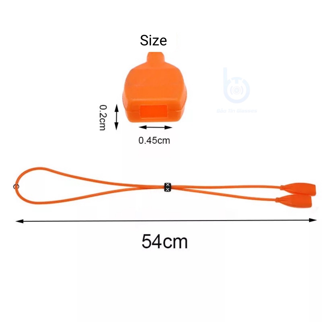 Set dây đeo silicone giữ kính không rơi có kèm cài tai rời 54cm