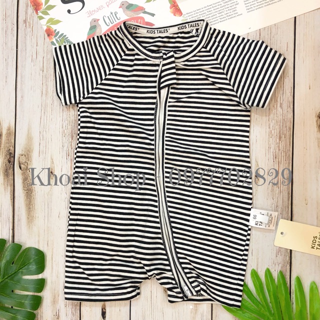 Body bé trai kẻ đen trắng (Ảnh thật Shop tự chụp)