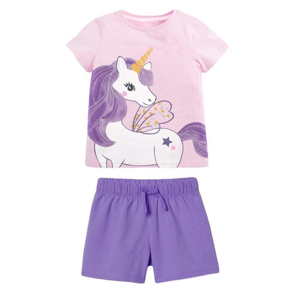 Bộ hè cotton Little Maven LM2Y0101 tím Pony cho bé gái 2-7 tuổi - Jumping Beans Official Store