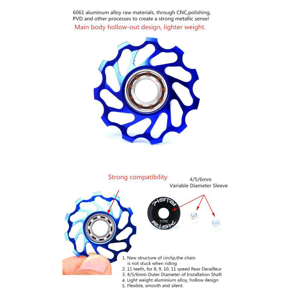 Ròng Rọc 11T Bằng Hợp Kim Nhôm Chuyên Dụng Cho Xe Đạp Leo Núi