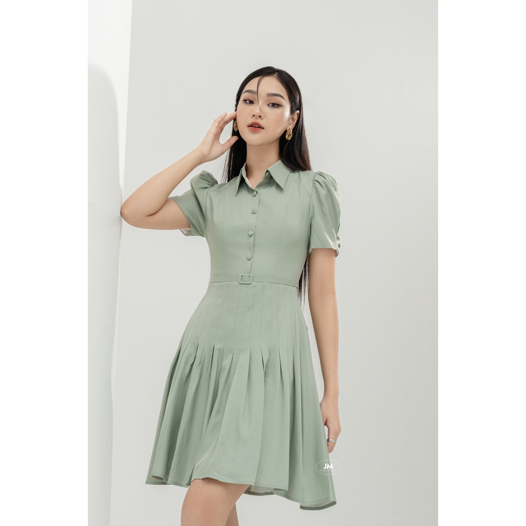 Đầm cổ đức JM Dress Design chân xếp li 1S18.2204K