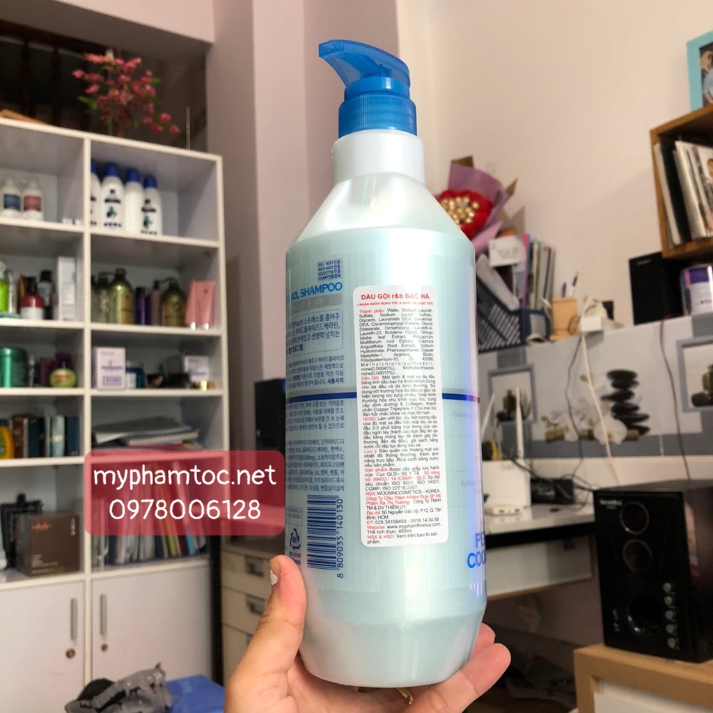 ✅ Dầu Gội Thảo Dược Mát Lạnh Bạc Hà R&B Peppermint Cool ngăn ngừa gàu 1000ml