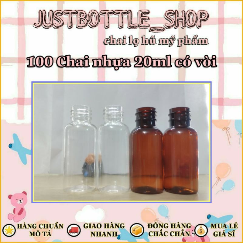 100 CHAI CHIẾT MỸ PHẨM 20ml/30ml CÓ VÒI NHẤN XỊT🍀VỎ CHAI NHỰA PET giá sỉ 🍀 LỌ NHỰA TRONG SUỐT NHỎ du lịch mini giá rẻ