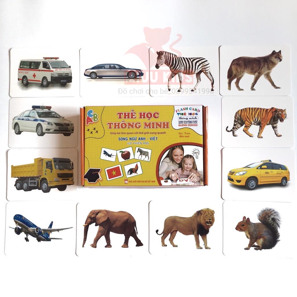 Bộ Thẻ Học Thông Minh cho bé 18 Chủ Đề thẻ học Glenn Doman loại to song ngữ Flashcard