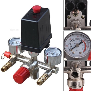 Công tắc áp suất mới 230V Van không khí Manifold Điều khiển điều khiển máy nén đồng hồ đo