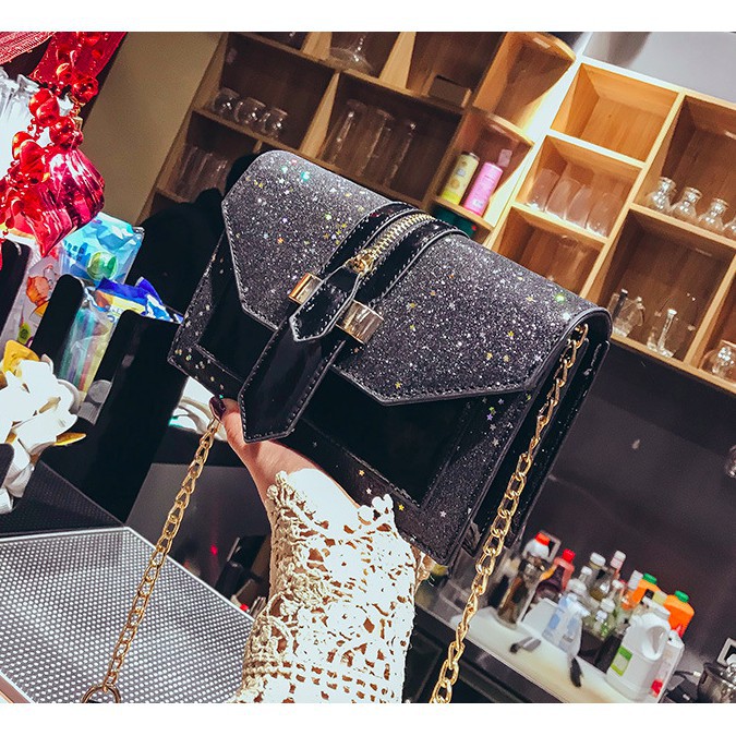 Túi sequins cao cấp khóa cà vạt kéo khoá A008