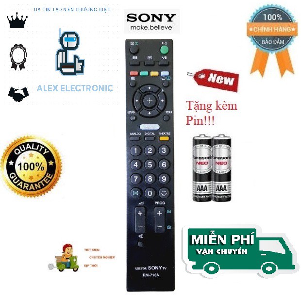 Điều khiển Tivi Sony RM-716A LCD/LED SMART TV OLED- Hàng tốt 100% Tặng kèm Pin-Điện tử ALEX